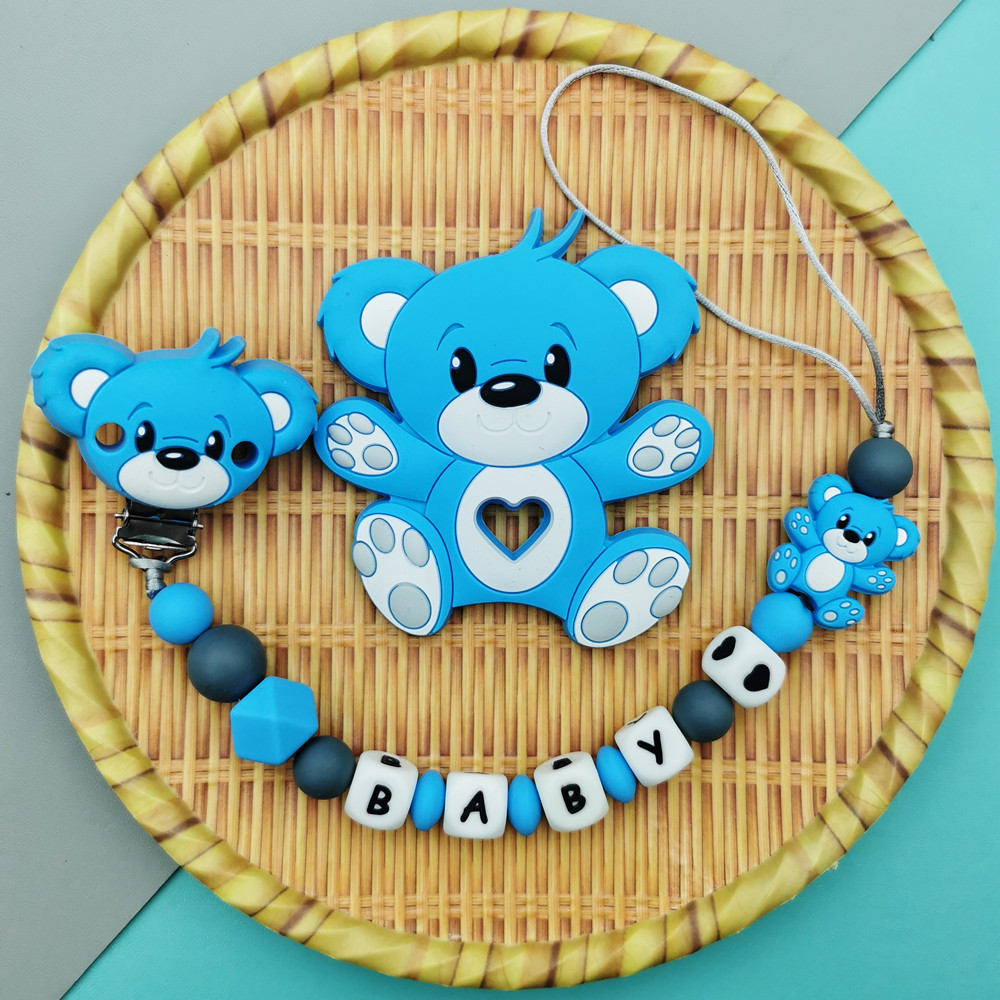Baby Food Teether - Personalizado inglés ruso silicona letra nombre