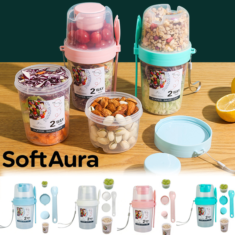 Baby Food Thermos - SoftAura Vasos para desayuno para llevar,