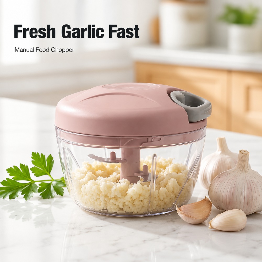Baby Food With Meat - Picadora de ajo manual con cuerda,