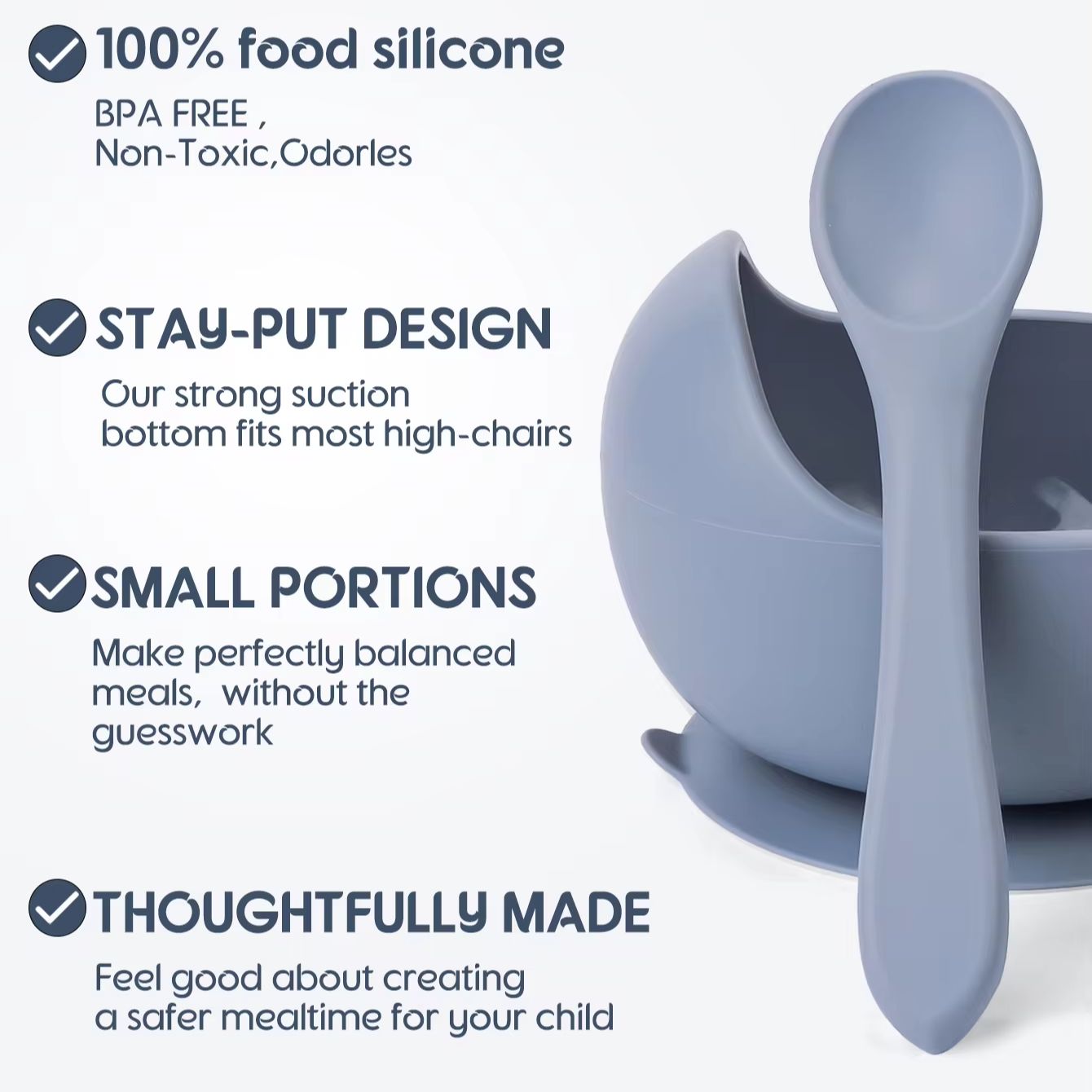 Cuenco con ventosa de silicona - Baby Food Quantity reseña y precio